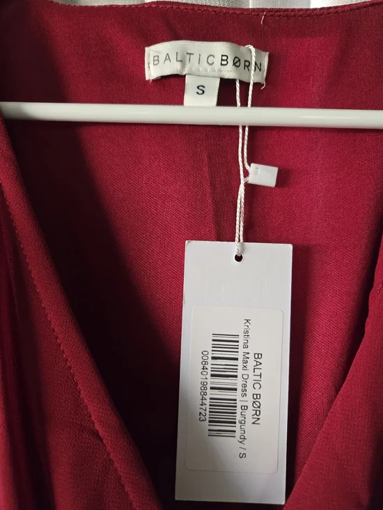 Baltic Born Wine Red Wrap Maxi Dress with Side Slit - Picture 4 of 5